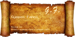 Gyepes Fanni névjegykártya