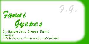 fanni gyepes business card